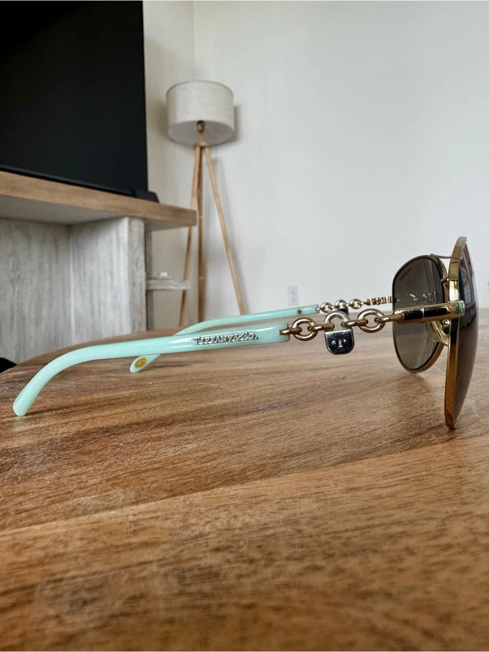 Tiffany & Co. Locks Pilot Aviator Sunglasses